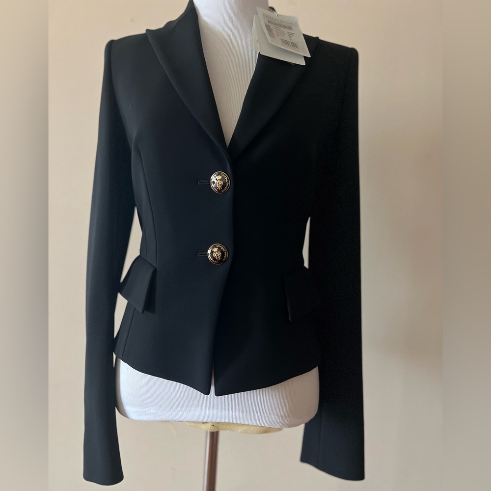 NWT Emilio Pucci Black Blazer Jacket Italy Size 38 US 4 - Picture 2 of 16